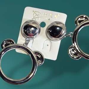 Silver Plated Bear shaped hoop earrings